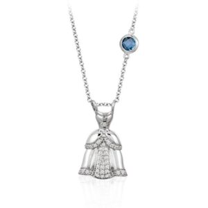 SS925 1/8CTW DRESS PENDANT W/29-RD@1/8CTW;1-BLUE TOPAZ (TS)