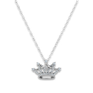 SS925 1/7CTW CROWN PENDANT W/41-RD@1/7CTW; (NF)